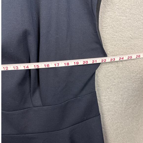 Design Collective Women's Plus Size Fit & Flare Dress Navy Blue Gold Zipper 18W - Picture 3 of 8